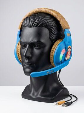 One Piece Wired Headphones With Microphone, Led Lights, Padded Over Ear